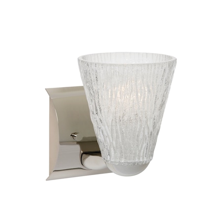 Besa Lighting Nico 5 Mini Sconce, Glitter Stone, Chrome, 1x60W Incandescent 1WZ-NICO5GL-CR